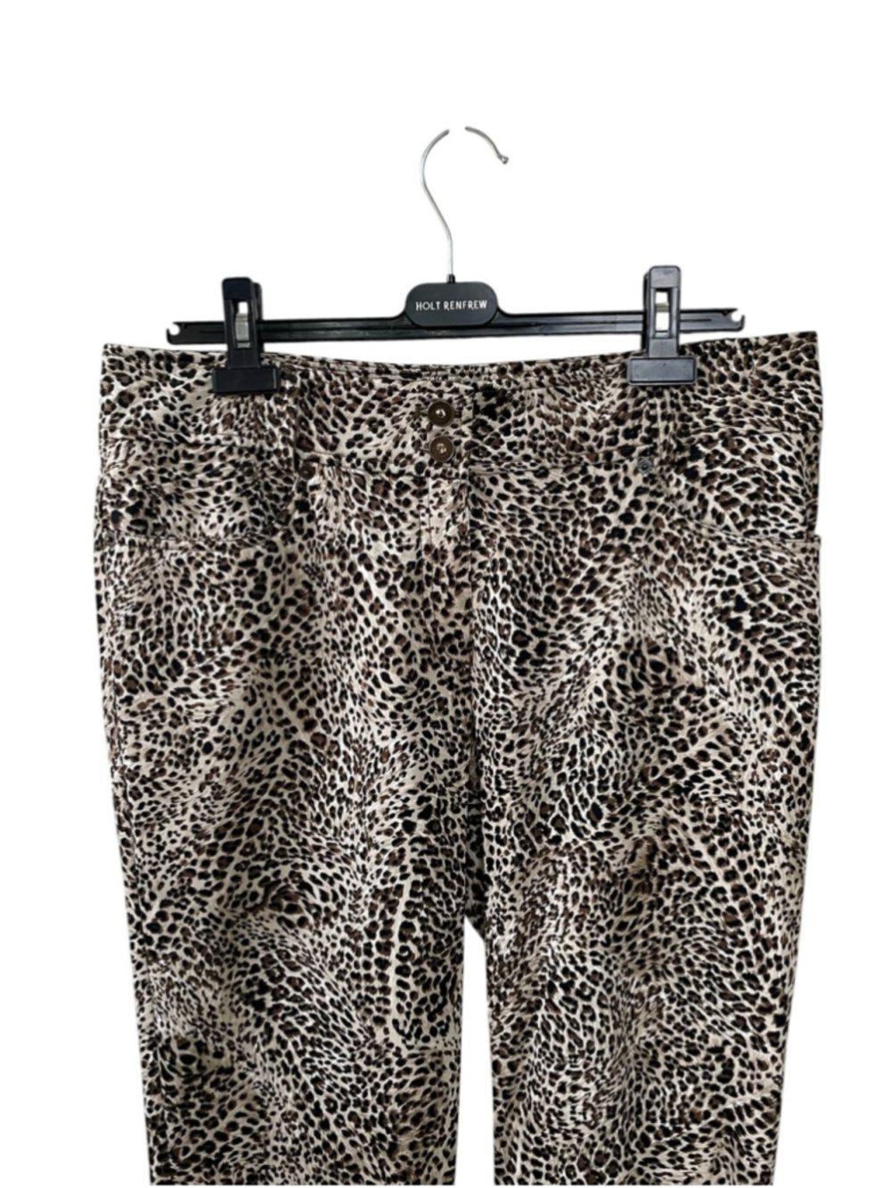 NWT Olsen Europe Ibiza 504 Leopard Print Crop Stretch Pants Size 10 / 42 - Picture 2 of 10